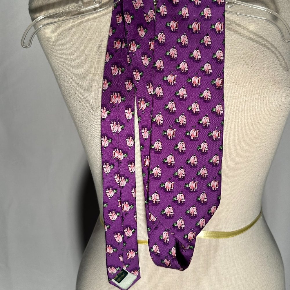 Purple Mens Tie Bird Dog Bay